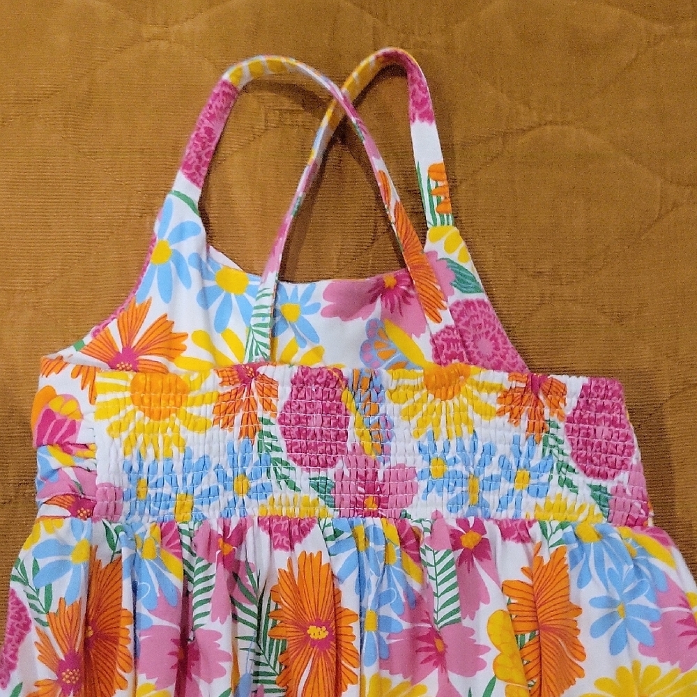 Tommy Bahama Girls Size 8 Floral Sundress in Pink, Yellow & Blue - Picture 4 of 5